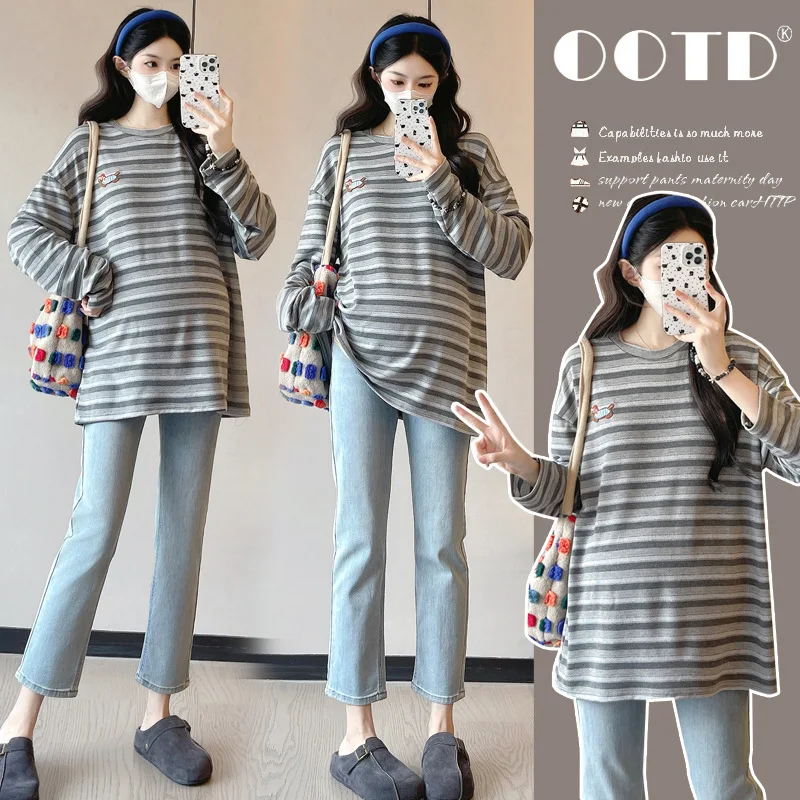 t-shirt-premaman-primavera-autunno-2026-a-righe-a-maniche-lunghe-vestibilita-ampia-e-stile-casual-versatile-per-donne-in-gravidanza