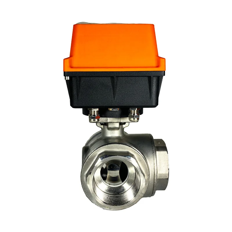 วาล์วบอลมอเตอร์อัจฉริยะ 3 ทาง ควบคุมการไหลตามอัตราส่วนอุณหภูมิ 24V RS485 วาล์วน้ำแบบรีโมท รองรับการปรับแต่ง OEM