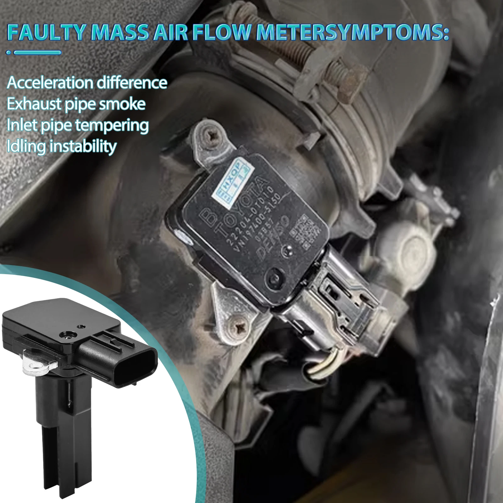 22204-31020 MAF Mass Air Flow Meter Sensor For Toyota Camry Corolla Rav4 Sienna Lexus IS250 Scion XB IS250 2220431020 222040H010
