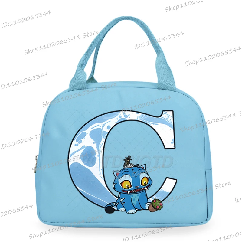 

2025 Hot Movie KPop Demon Hunters Alphabet Lunch Bags Women Kids Student Portable Thermal Bento Bag Multi-functional Lunch Bag