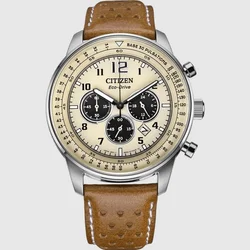 CITIZEN-reloj de la serie FF Flight para hombre, cronógrafo con energía óptica, tres ojos y cinturón de acero, estilo militar, informal, nuevo