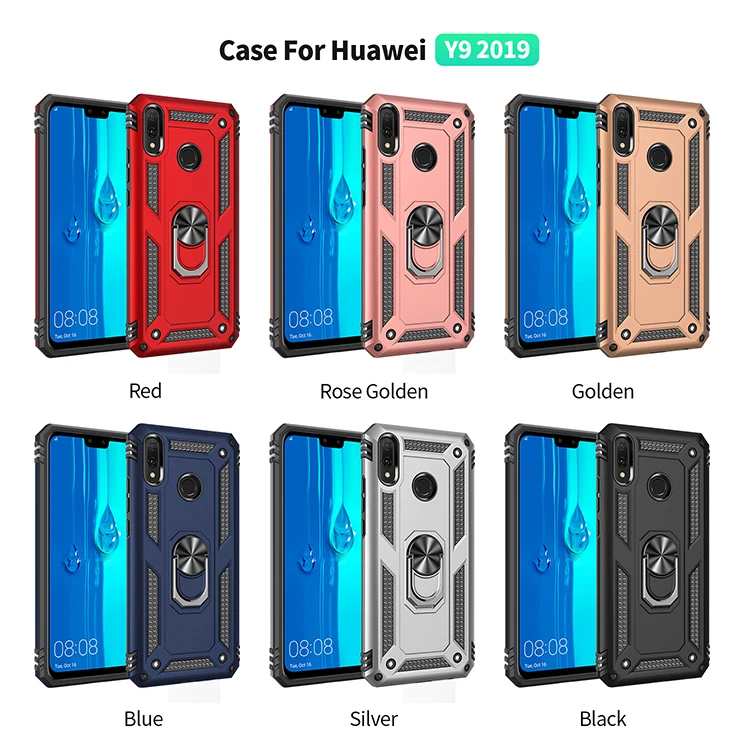 Csináltatás Behajt shockproof Delejes Fém vel Cirkusz porondja telefon esetben számára huawey Y9 Y5 2019 Y6 Y7 -ért Alaphang anti-fall védelem fedezze