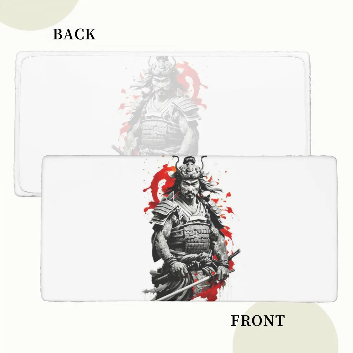 Japanese Samurai Warrior Customized Rectangular Tablecloth Waterproof Table Cover for Dining Events Table Cloth