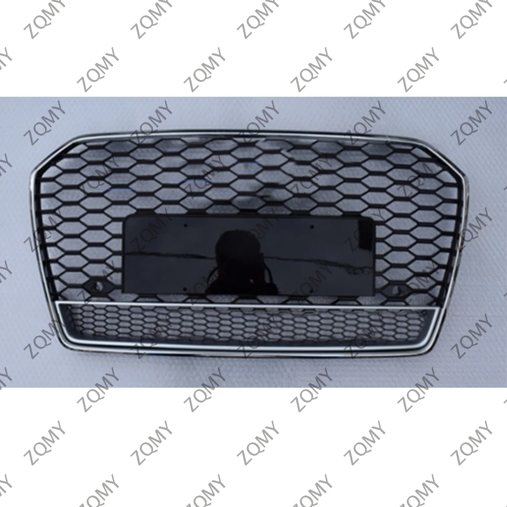 

With/Logo For Audi A6/A6L/S6 2016 2017 2018 Car Front Bumper Grille Centre Panel Styling Upper Grill (Modify For RS6 style)