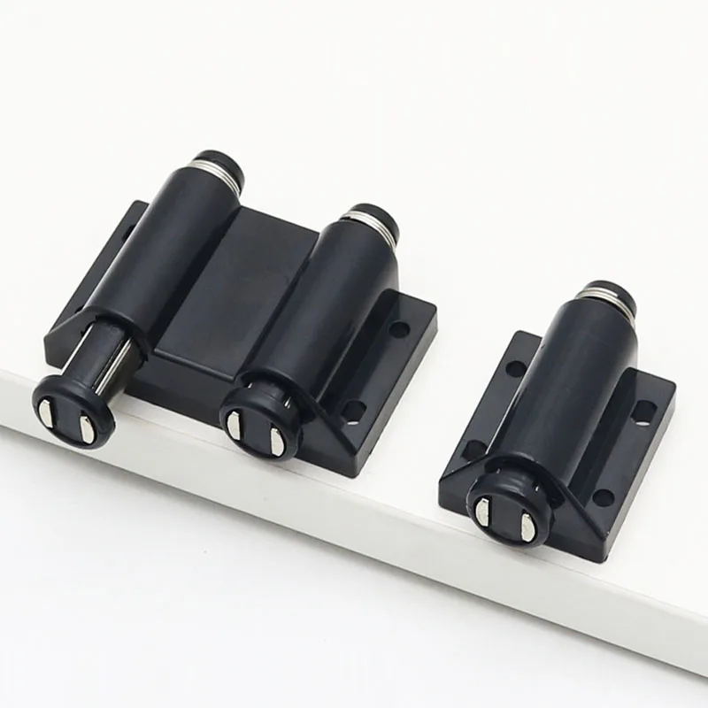 2PCS Non Handle Press Type Pop-up Cabinet Door Double Door Rebounding Device Plastic Magnetic Suction Furniture Accessories