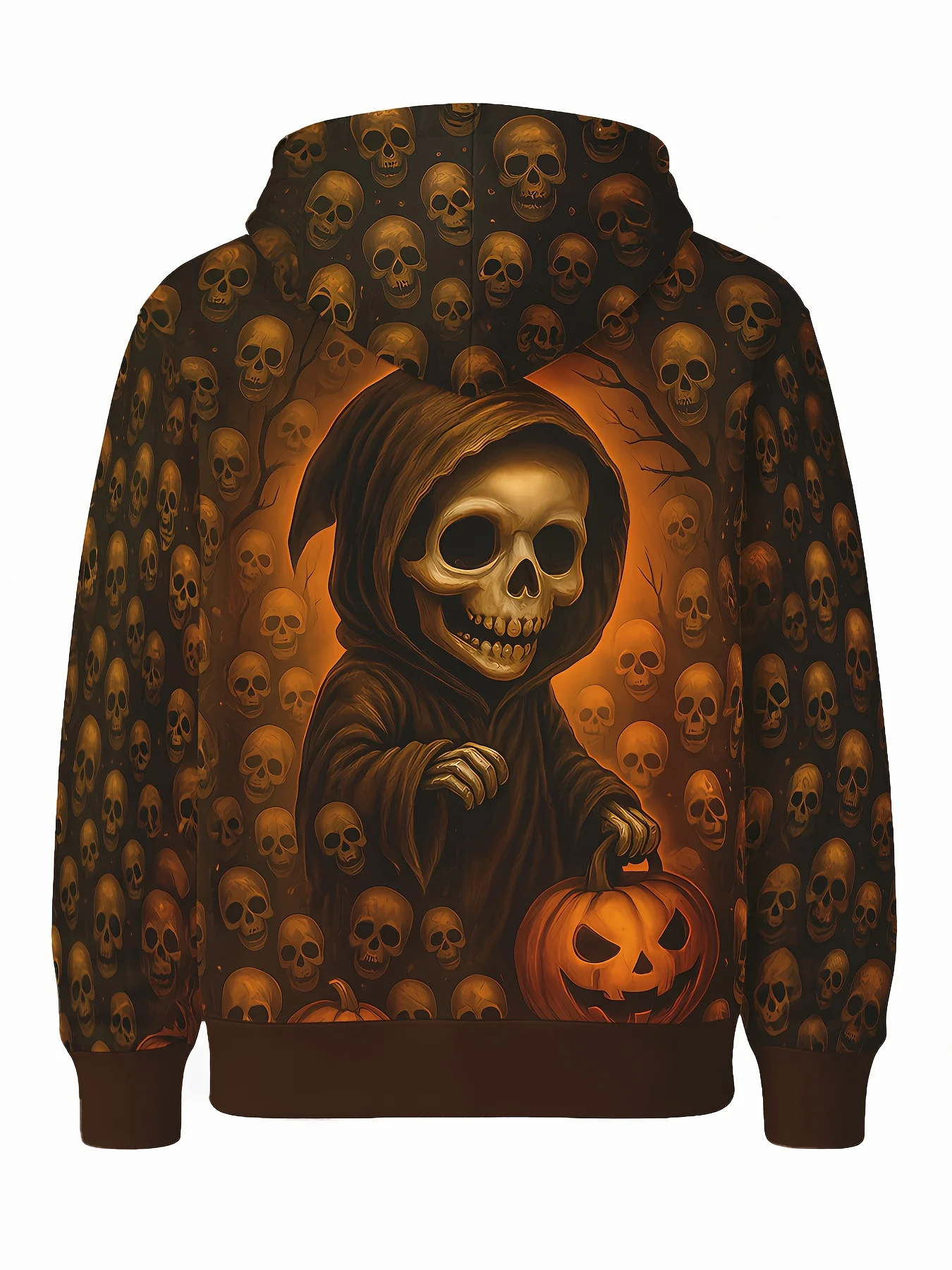 

Мужская толстовка с принтом «Жуткий Хэллоуин», модная толстовка с мрачным жнечником и черепами, повседневный топ с длинными рукавами, модная одежда для повседневной носки