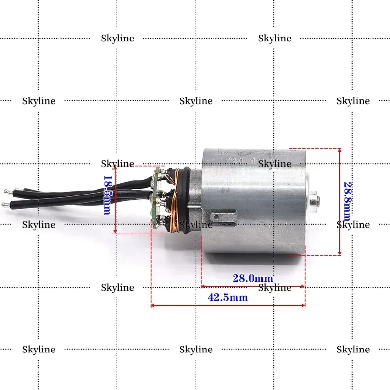 For 2S 7.4V 110000 RPM Miniature Brushless Duct Fan Aluminum Impeller Hair Dryer Ultra High Speed Motor 150W