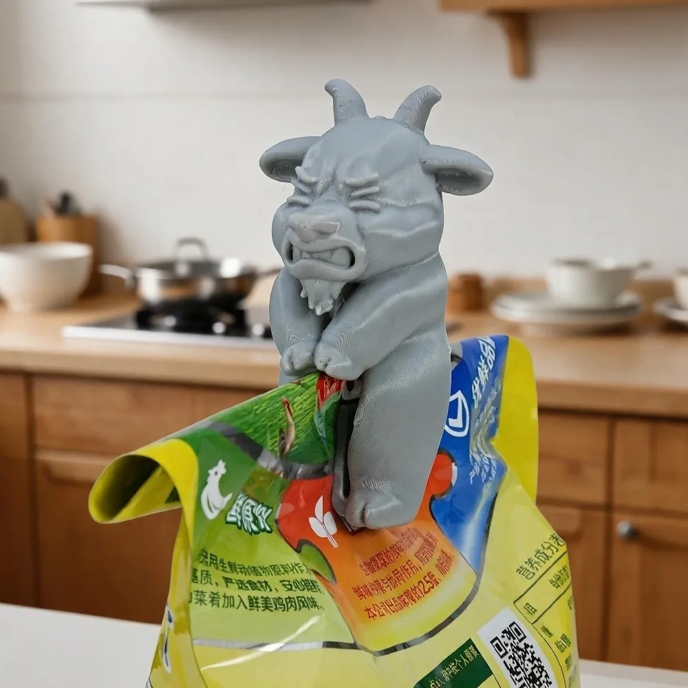 2pcs Creative 3D Printed Farm Animal Bag Clip Funny Chicken Food Sealer Clips Cow Sheep Magnet Food Clips Chip Clips