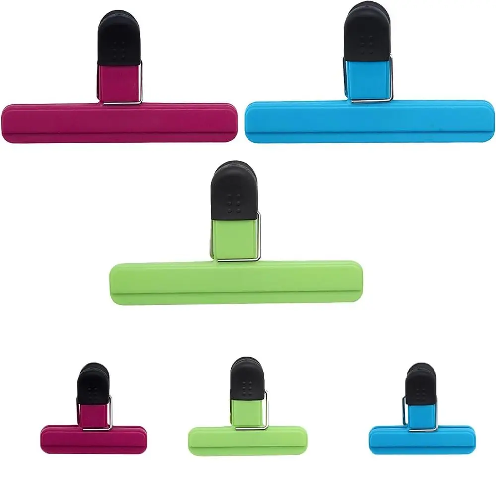 

6Pcs Plastic Large Food Bag Clips 2 Sizes 3 Colors Heavy Seal Grip Reusable with Good Grips Snack Bag Sealing Clips