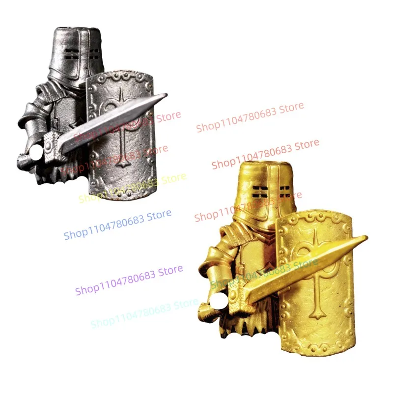 Klocki MOC Mini Figurka Złoty Rycerz Smoka Model do Składania Dekoracja Postać z Gry Anime Zabawka Kolekcjonerska Prezent