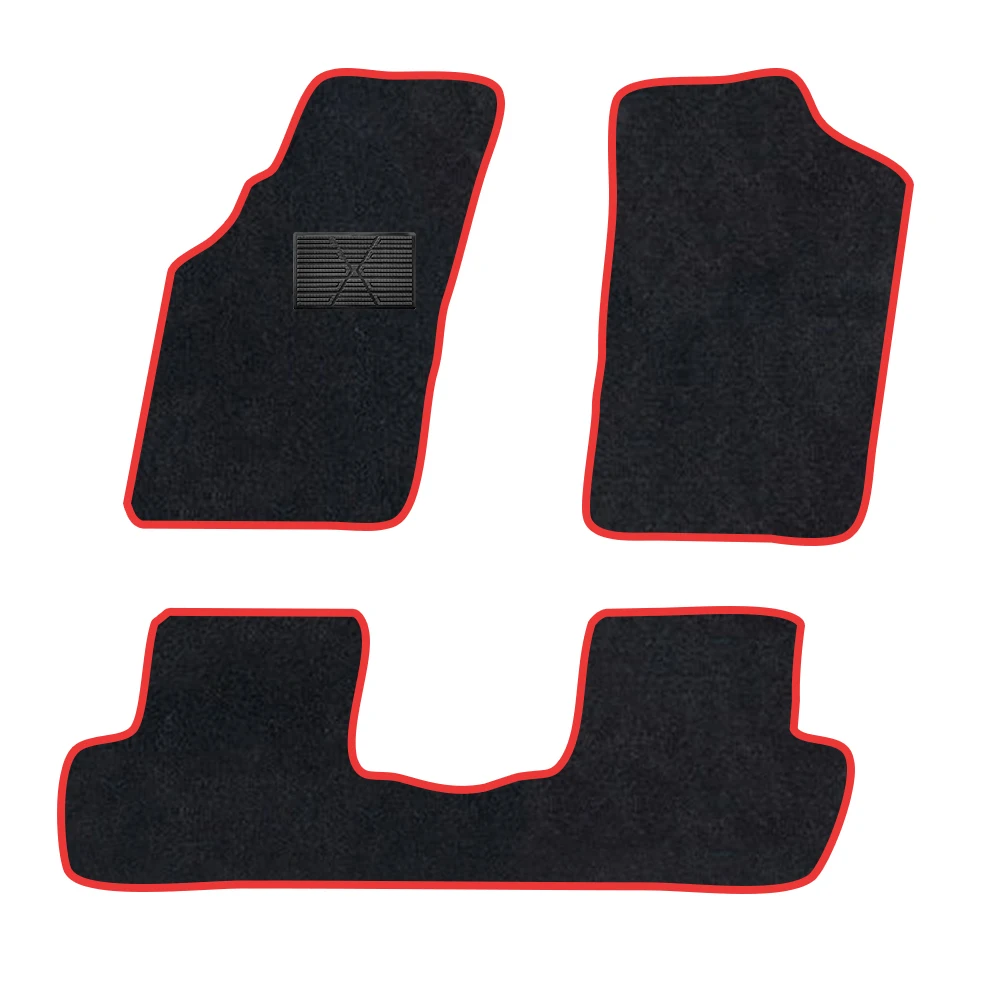 حصيرة أرضية السيارة لسيتروين C4 الصبار 2014-2020 بوليستر من جلد الغزال مضاد للانزلاق أسود دعم أحمر حافة ربط