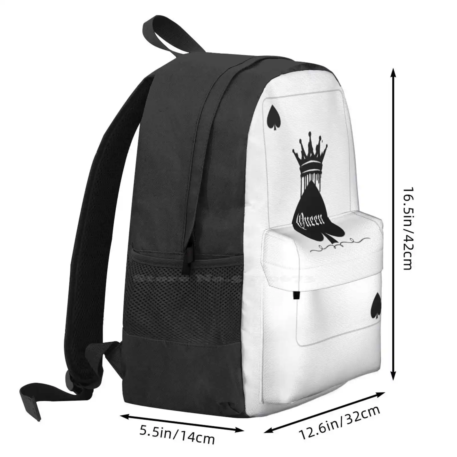 Mochila De La Reina de Spades, morral escolar de moda, color negro, blanco, rojo, amarillo, corazón, Club, espada, Jack Joker, gran oferta