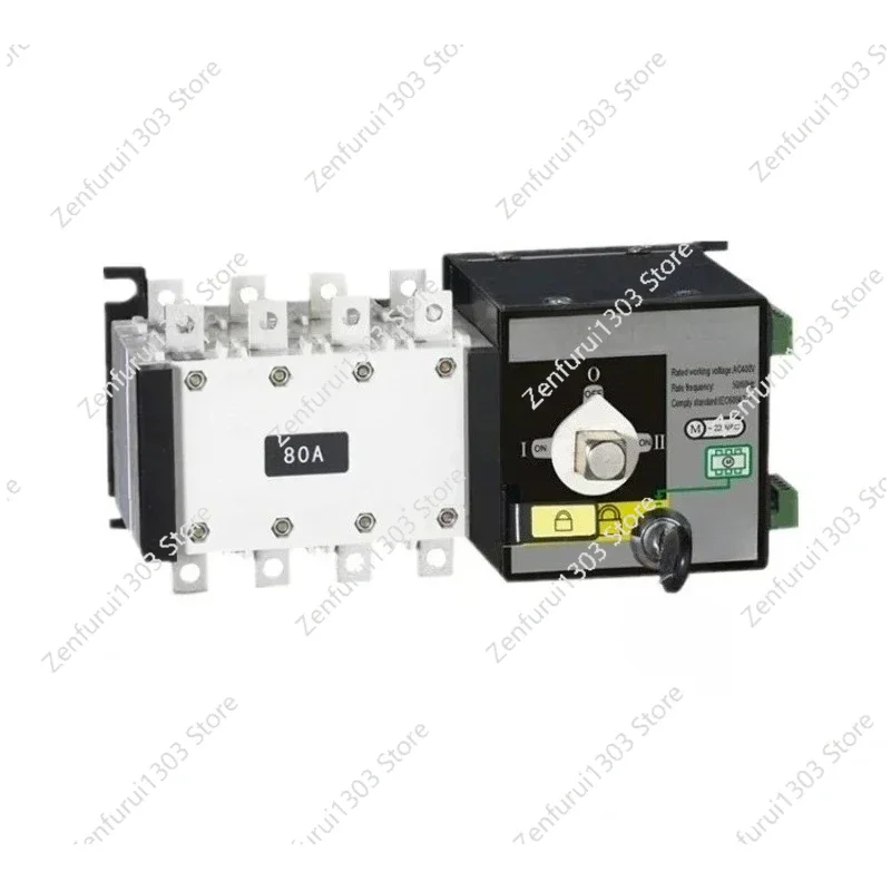Output Changeover Switch Manufacturer YES1-100GA 2 Input 1 4P Generators ATS White Silver Contact 100A