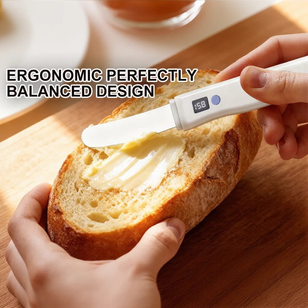 Heated Butter Table-knife Wireless Heated Electric Spreader For Cold Butter & Cheese Effortlessly Soften & Apply With Dual Heat