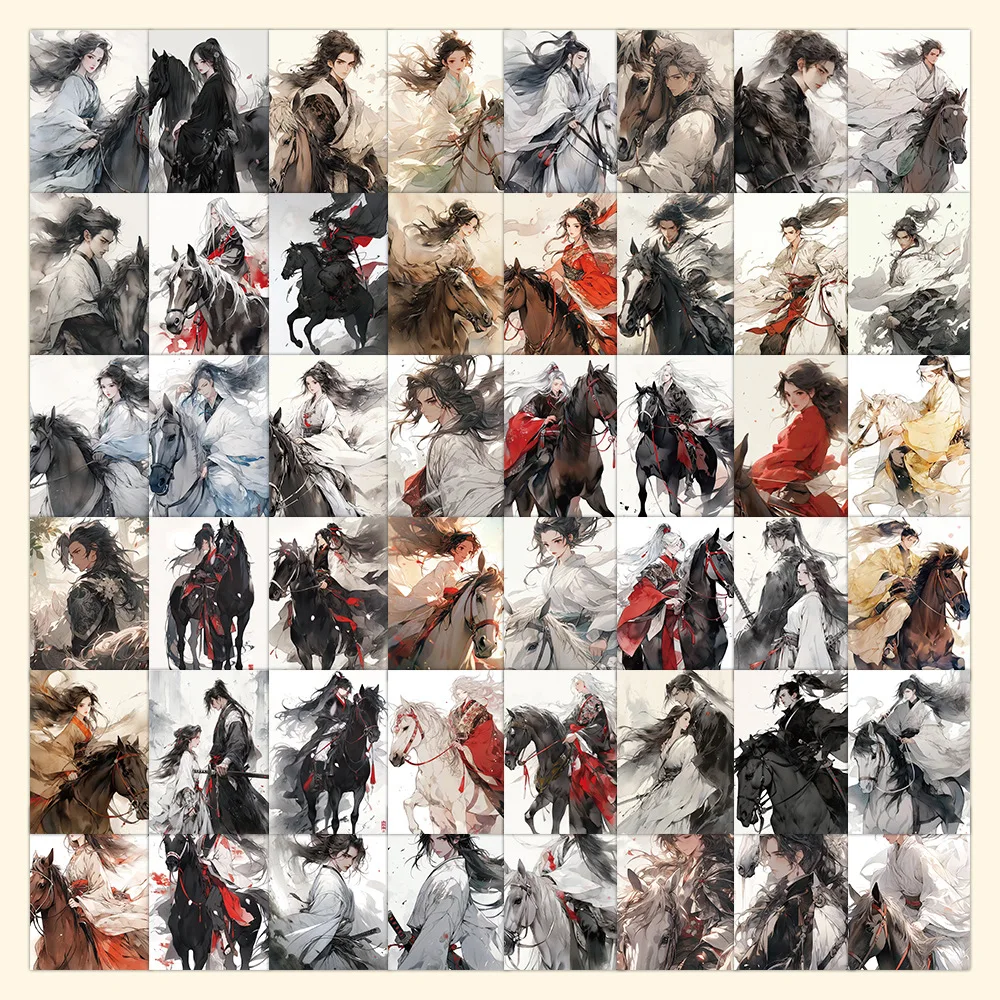 

60 Pieces of Ancient-Style Warrior Cartoon Waterproof Stickers, Phone Case Decoration Stickers, Journal Stickers, Stickers, Waterproof Stickers, Advantages: Waterproof, Can Be Re-Pasted Repeatedly, No Residue, Exquisite Design.