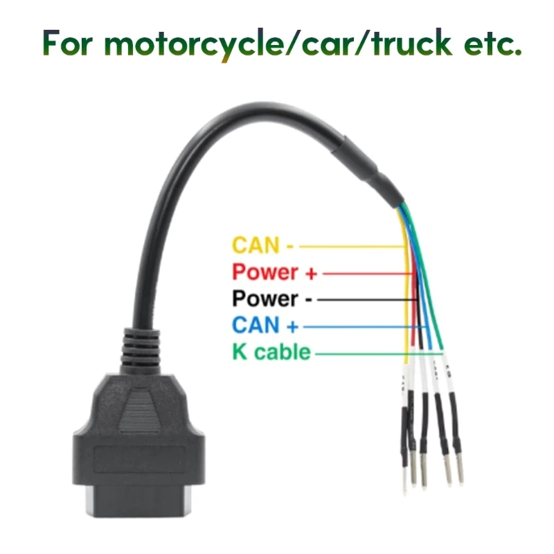 Conector OBD OBD2 de 16 Pines, Cable de diagnóstico hembra K, probador de puente de línea Can