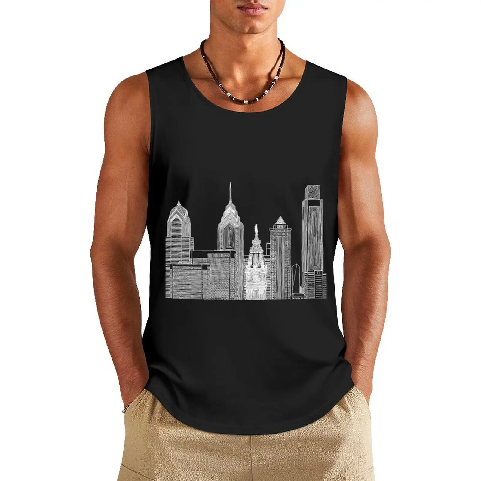 Philly Tank Top Men's gym t-shirts anime top Men's clothes luxury style