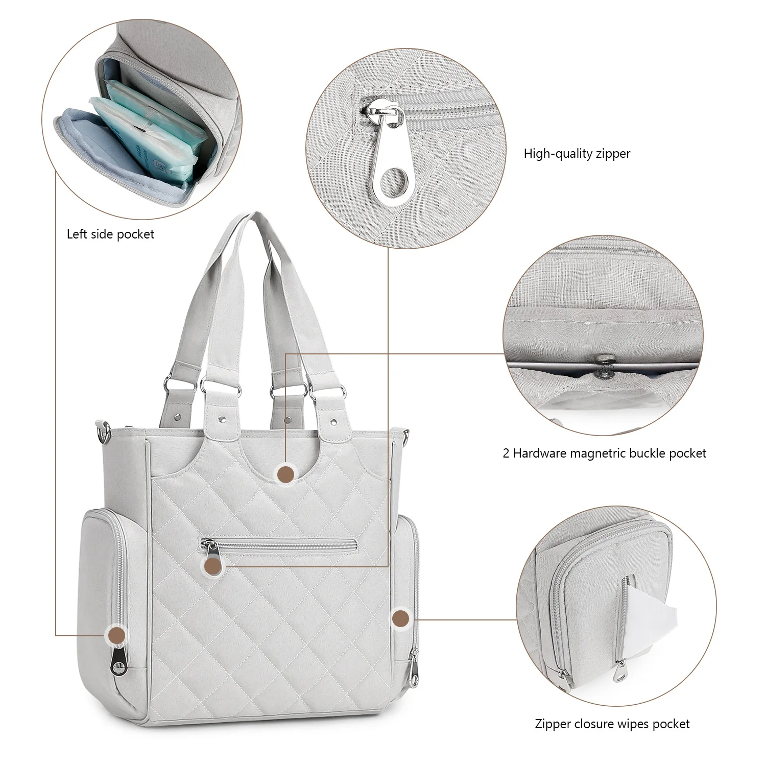 2026 Fashion New Baby Diaper Bag Handbag Multifunctional Diaper Bag Organizer With Thermal Milk Bottle Bag Baby Bags For Mom