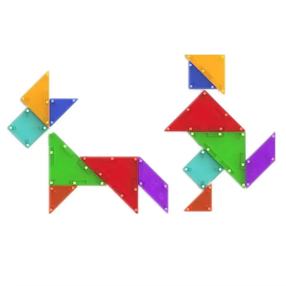 Qiyi 3D Tangram Magnetico Cubi di Colore Della Caramella Educativi Costruire Puzzle FAI DA TE Costruire Pensiero Logico Formazione Puzzle Cubo Magico Giocattoli