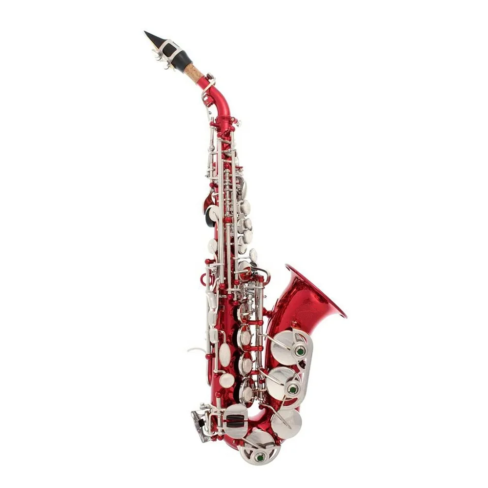 

SEASOUND OEM Cheap Red Nickel Keys Curve Bell Soprano Saxophone JYSS100DRDN