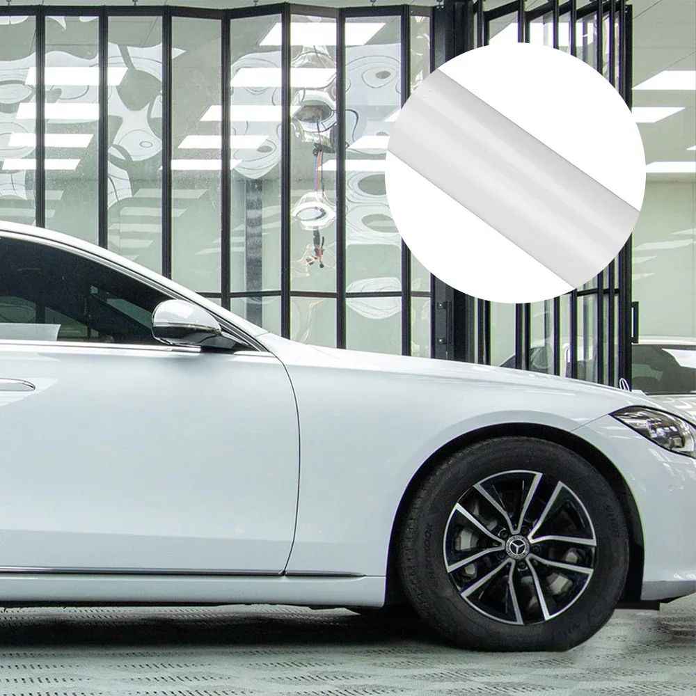 

0.5m Wide Glossy White Car Sticker Wrapping Film PET Sticker Bubble Free Vinyl Film Auto Exterior Decoration Car Accessories
