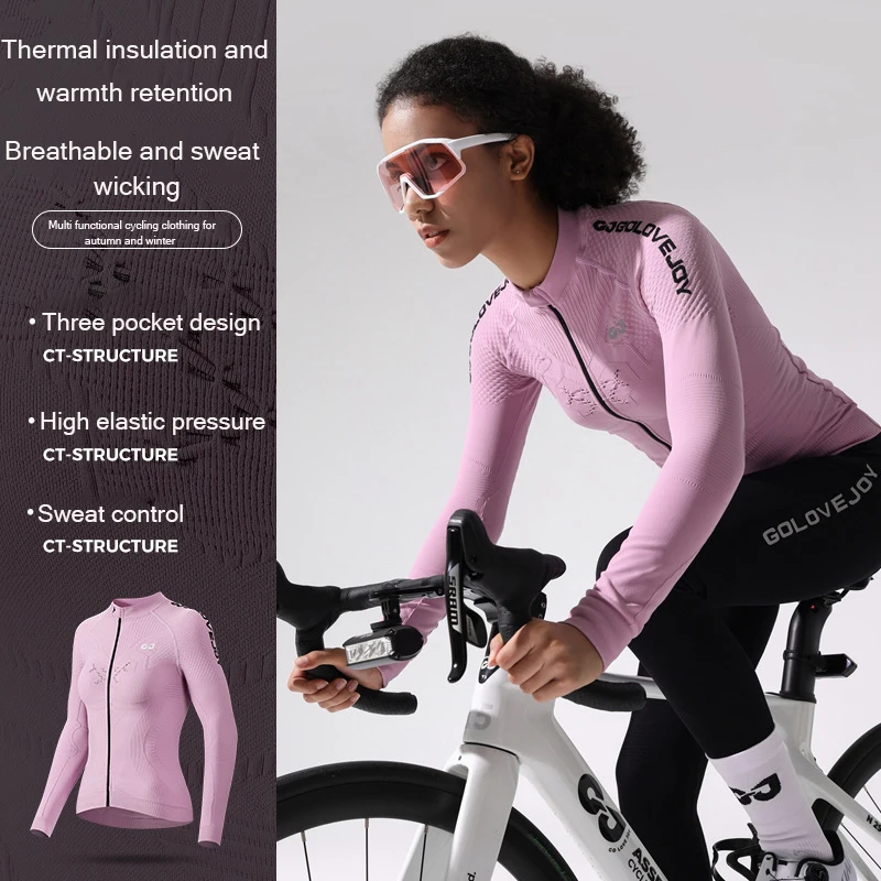 

Men's Women Cycling Jersey Winter&Autumn Long Sleeve Thermal Bicycle Warm Jacket Road Bike MTB Clothing quick drying sportswear