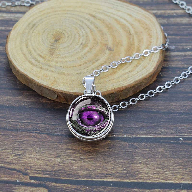 Devil's Eye Series Glass Pendant Silver Alloy Necklace Various Styles Exquisite Special Personalized Jewelry Punk Gift To Friend