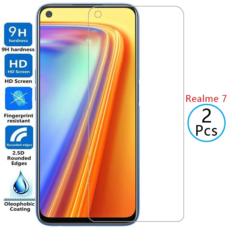 2Pcs For Qta Protective Tempered Glass For Realme 7 4G 5G Screen Protector On R…
