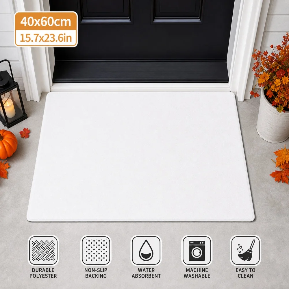 Santa Claus reindeer sled Christmas anti slip door mat 60X90cm customizable pattern Christmas atmosphere home decoration carpet
