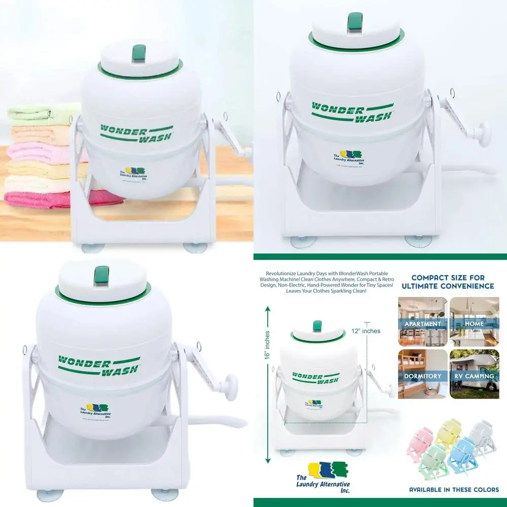 

Портативная мини-стиральная машина с ручным приводом для небольших помещений - белая