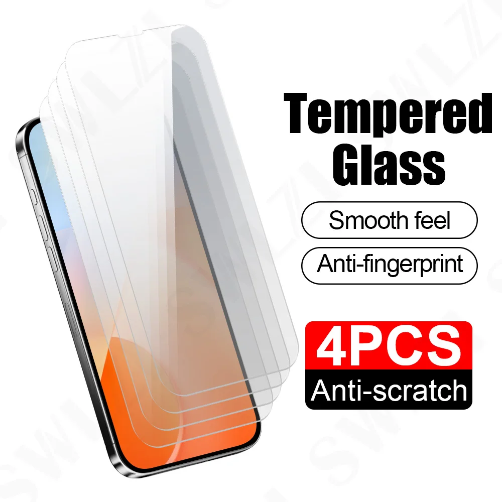

4 шт. Защитная пленка для экрана телефона для iPhone 17 16 Pro Max Защитная пленка 15 14 Plus Стекло для смартфона 13 Pro 12 Закаленное стекло 11 XS