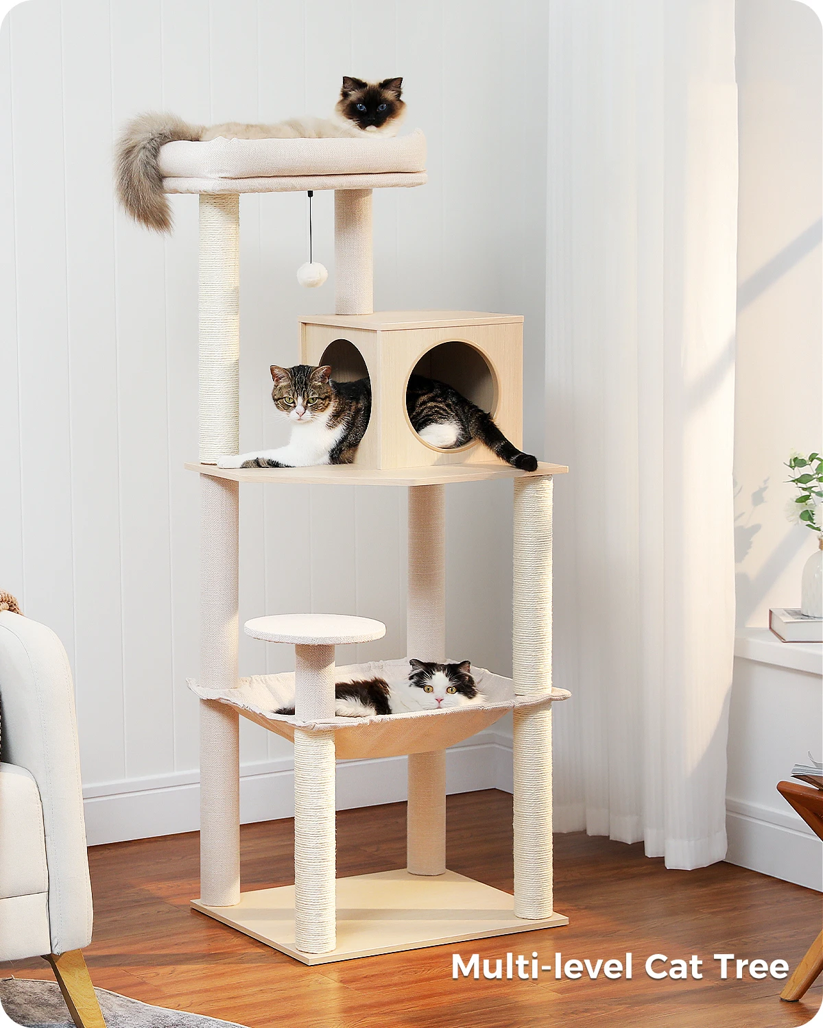 Imagem -02 - Multi-nível Cat Tree Tower com Condo Scratcher Coçar Post Móveis Casa Toy Supplies