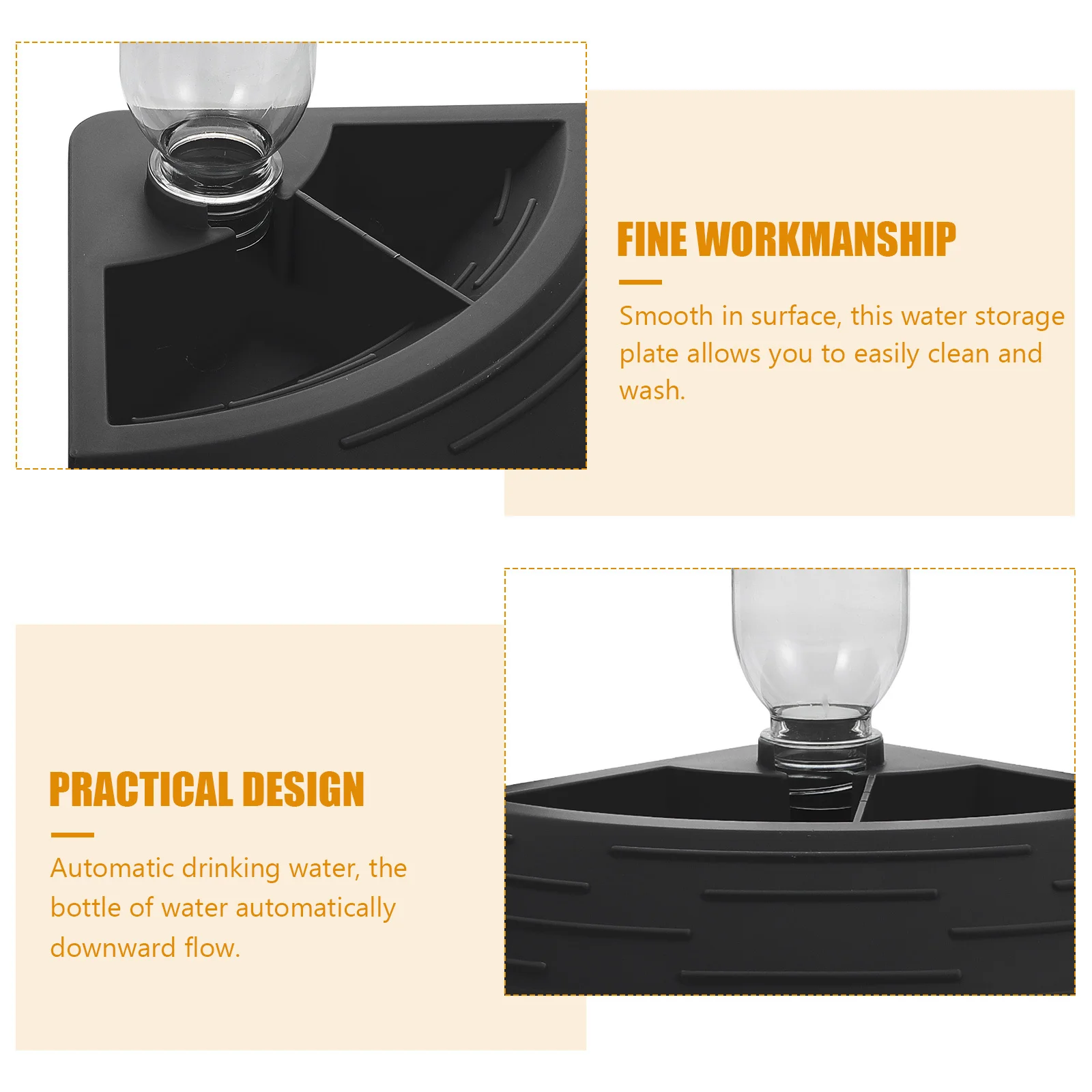 

Reptile Water Feeders Large Volume Pet Food Holder Convenient for Families and Shops Smooth Washable Tray Lizard Water Dispenser