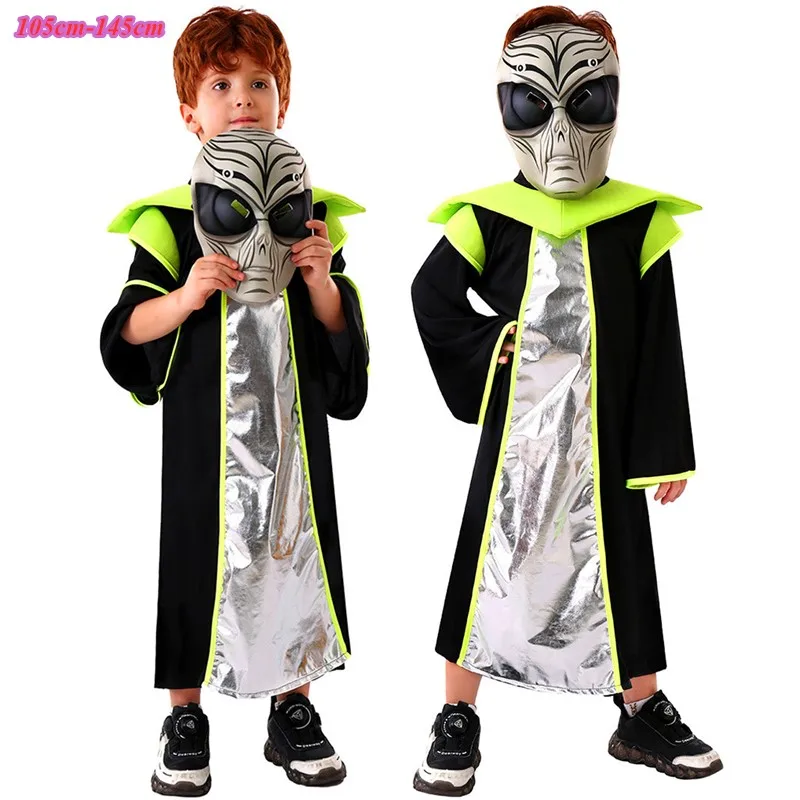 Kid Unisex Alien Cosplay Costume Funny Depp Space Scary Halloween Carnival Party Robe Role Play Costumee