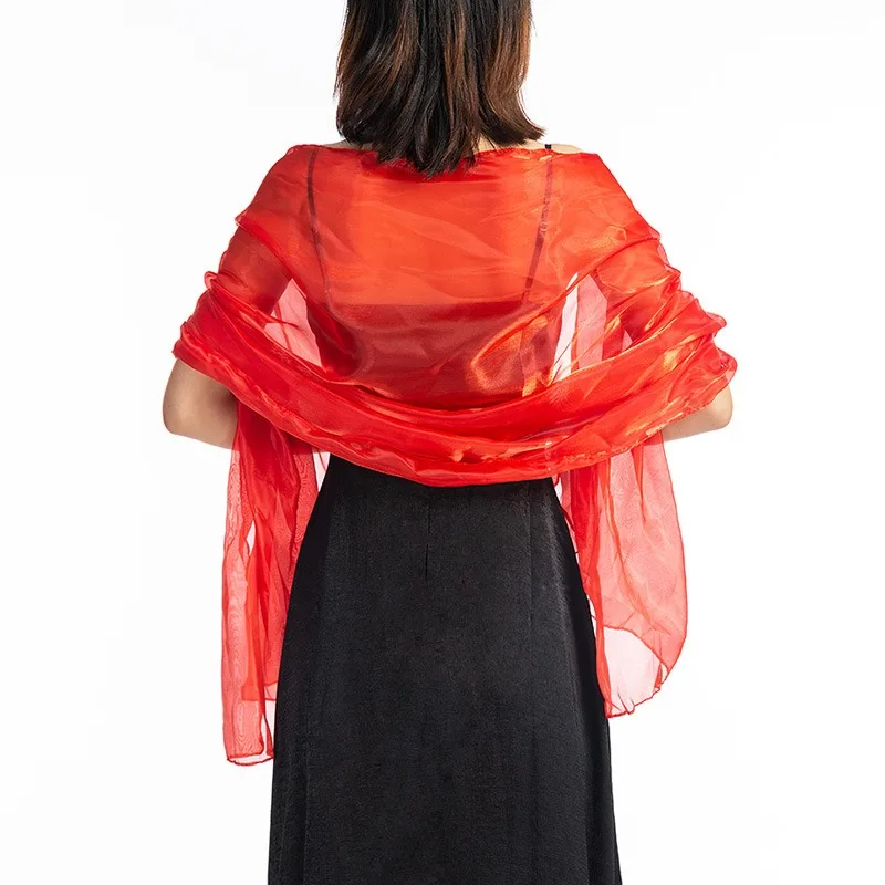 Elegant Solid Color Shawl for Wedding Bridesmaid Evening Party Dress Fashionable Soft Shawl Scarf for Formal Occasions view 3