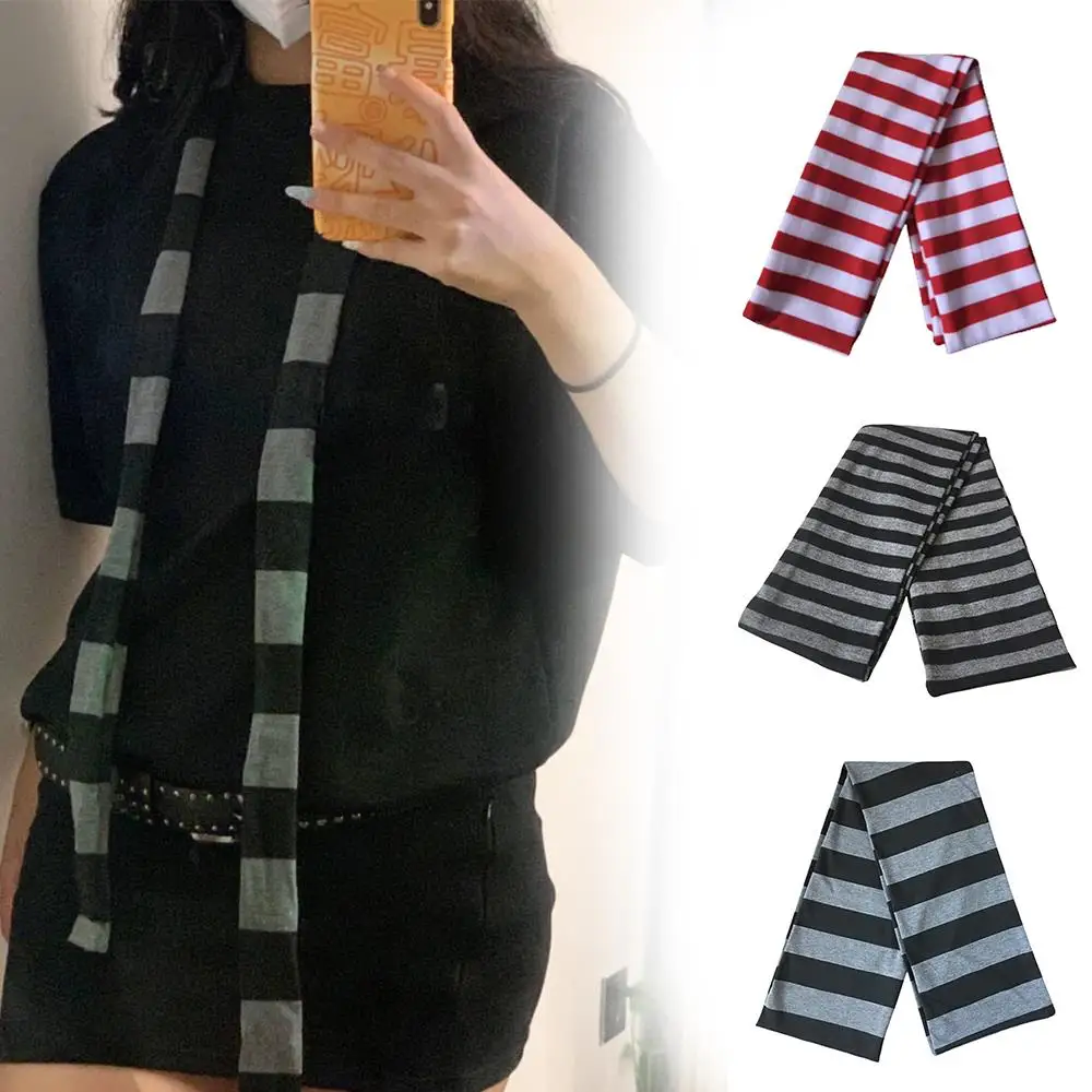 القطن نحيل الأوشحة أسود رمادي مخطط وشاح طويل رقيقة وشاح في الهواء الطلق ضيق وشاح للرقبة الرقبة DIY بها بنفسك الزخرفية دفئا الرقبة التفاف