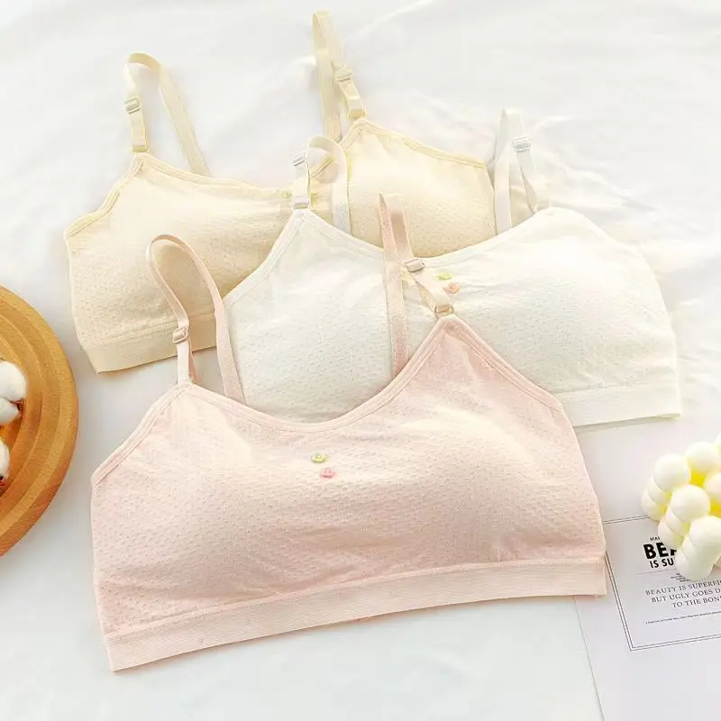 2 pezzi reggiseno per ragazze adolescenti 8-18 anni biancheria intima sportiva per giovani morbido e confortevole canotta traspirante reggiseno da allenamento tinta unita