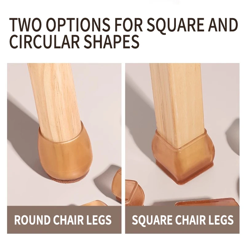 4Pcs Sofa Feet Anti-noise Sock Cover Wood Floor From Scratches Protectors Mat Silicone Chair Legs Caps Non-Slip Pads Furniture