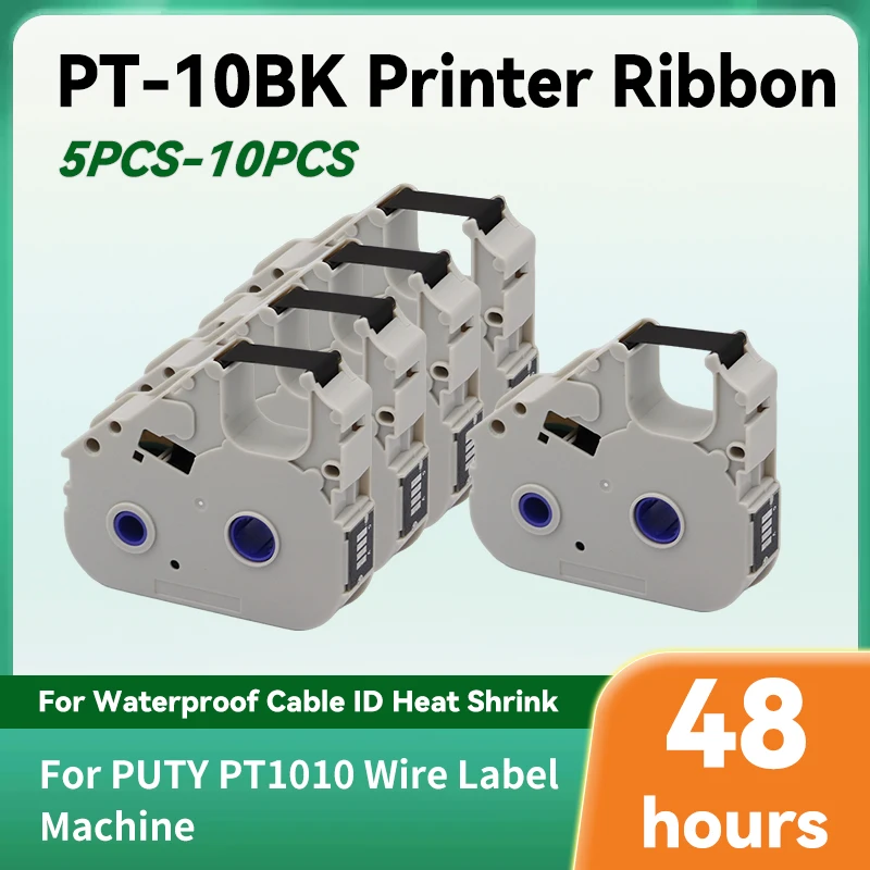 

5-10 шт. водонепроницаемый идентификатор кабеля, термоусадочная трубка из ПВХ, PT1010, ленты с номером проволоки PT-10BK, лента для кодирования углерода