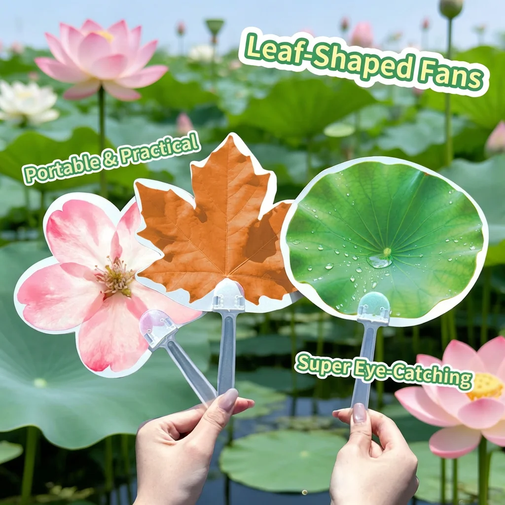 Double Sided Printed Fan Modern Portable Cooling Fan Pp Plastic Fan Portable For Outdoor Travel Summer Commuting Classroom - Detail 1