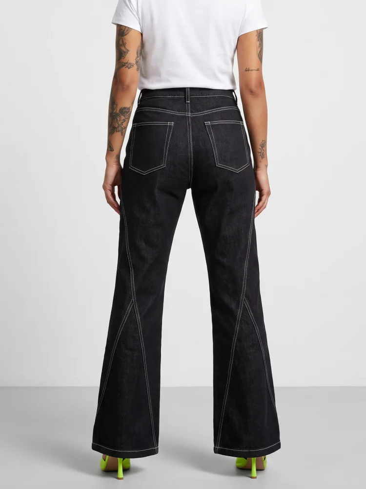 2026 Gothic Y2K Style Button Design Black Baggy Women's Jeans Pants For Woman Clothing Straight Casual Long Trousers Ropa Mujer