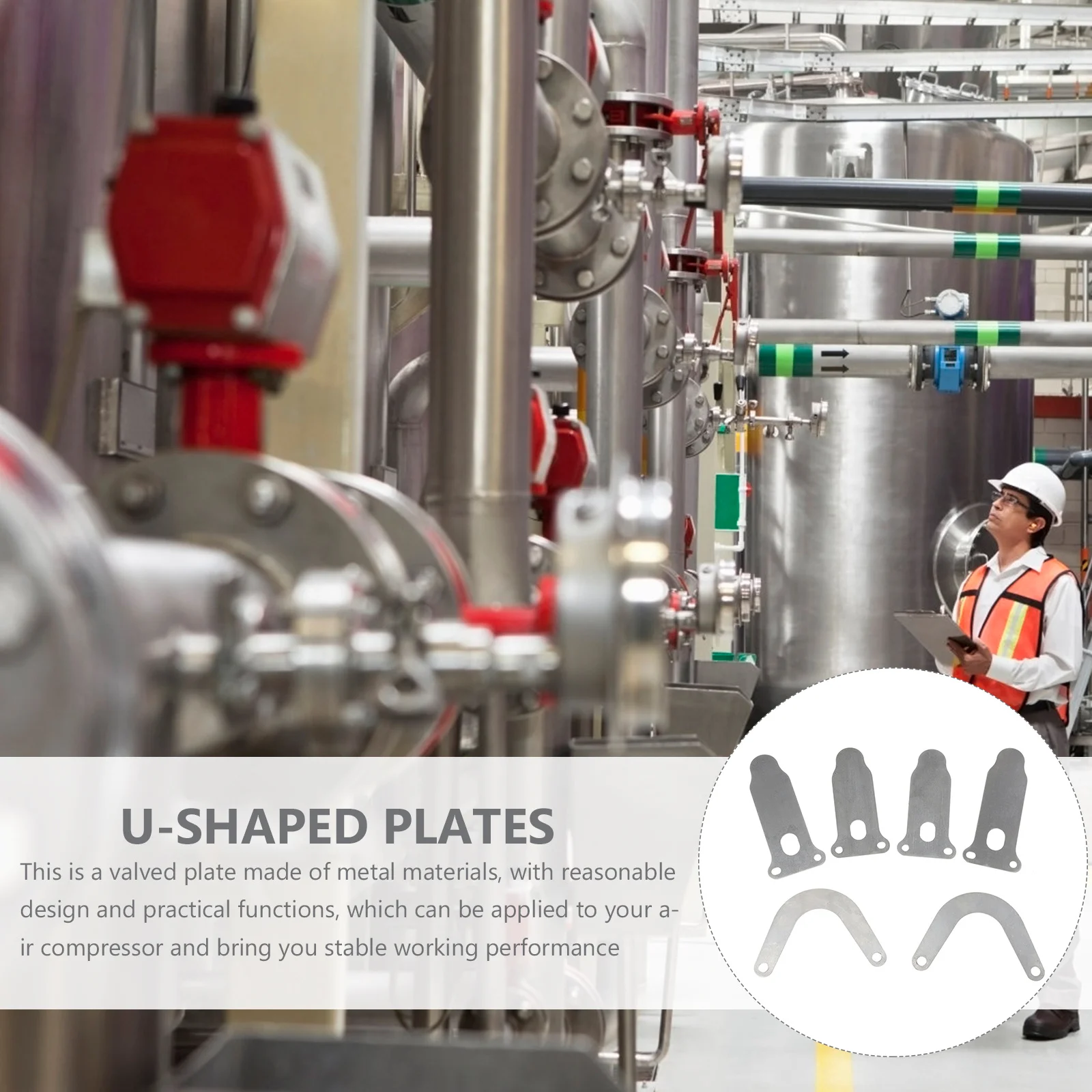 6 قطعة على شكل حرف U لوحات على شكل اللسان قوي دائم العملي مضخة الهواء اكسسوارات صمامات الحديد الزهر لوحات مضخة هواء صمام لوحة #5