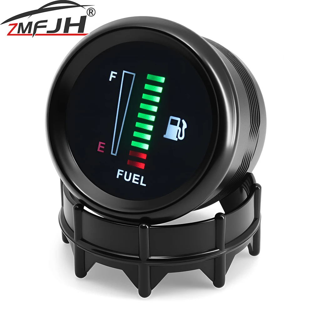 2 "52mm Auto Motorrad Kraftstoff Füllstand Gauge 240-33ohm Kraftstoff Tank Füllstand Meter Für Auto 12V ölstand Gauge Mit LED Licht Zubehör