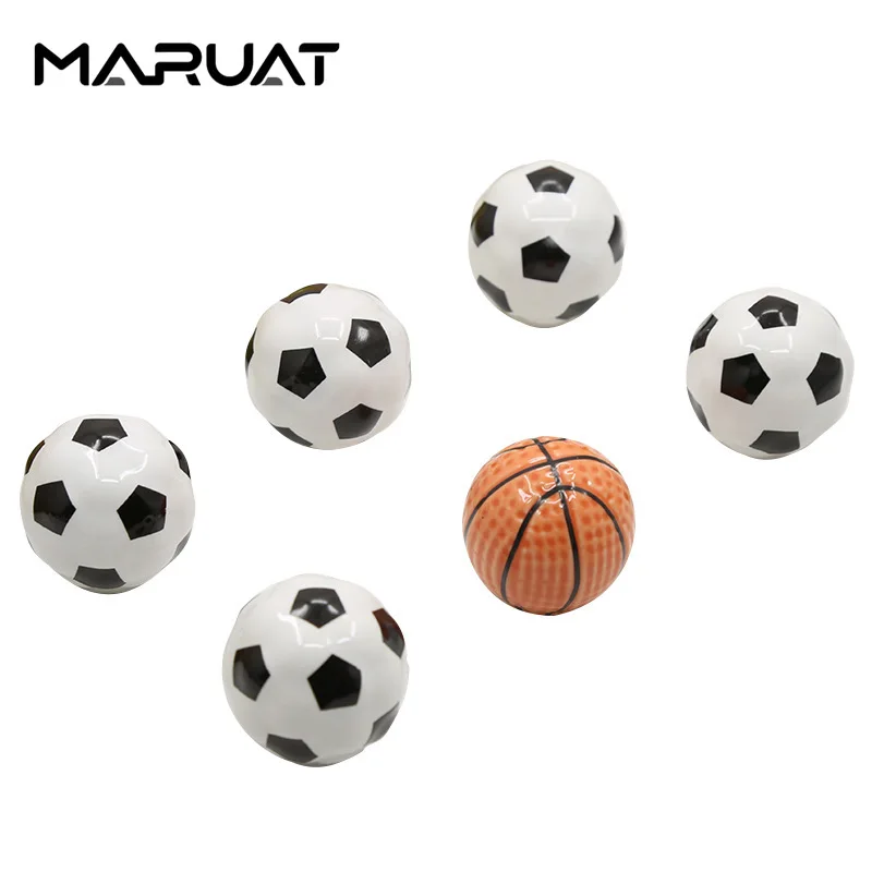 Ball Sports Cabinet Door Knobs Children Room Ceramic Furniture Knob for Kids Basketball Boy’s Dresser Wardrobe Drawer Pull