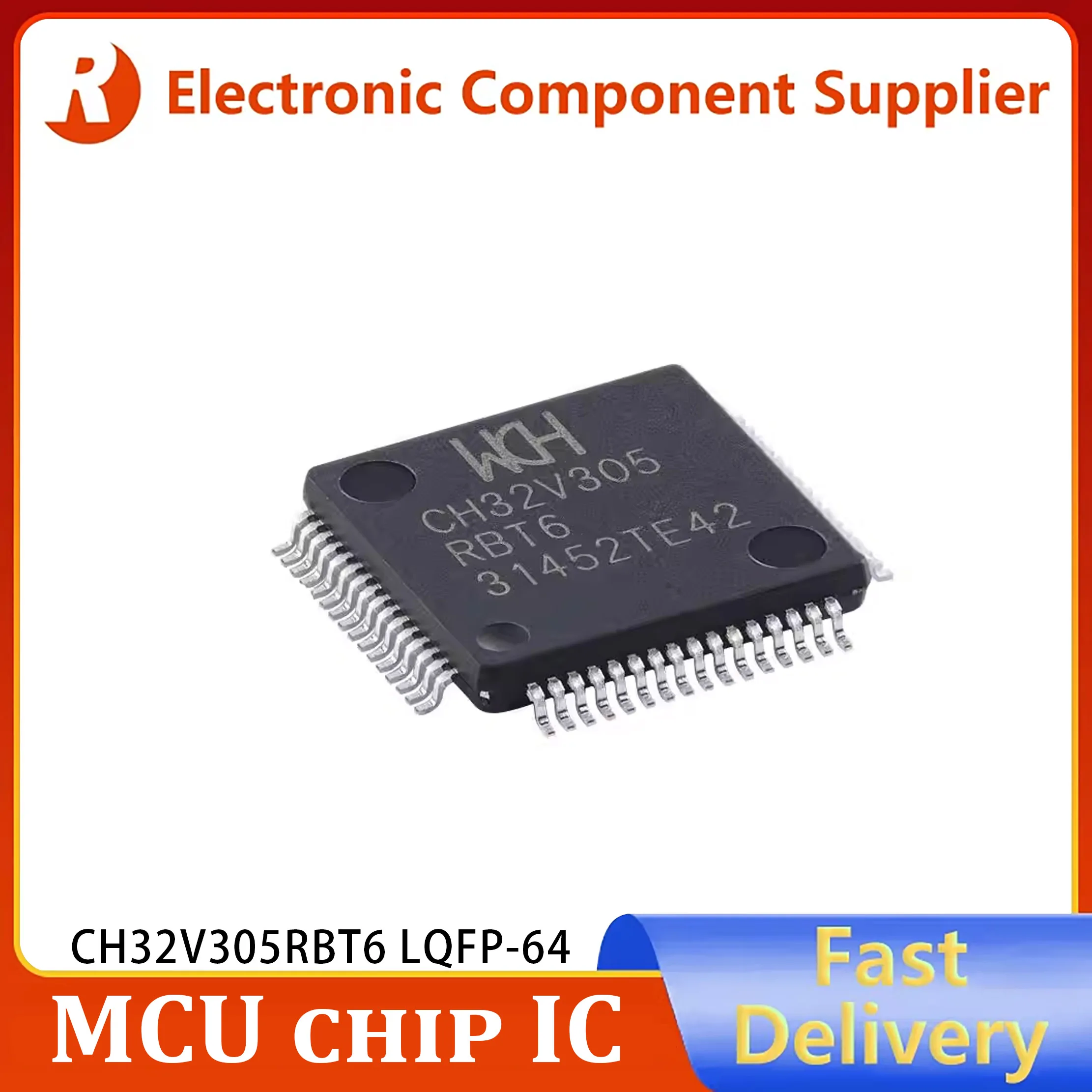 1pcs Genuine CH32V305RBT6 LQFP-64 RISC-V core 32-bit microcontroller (MCU)