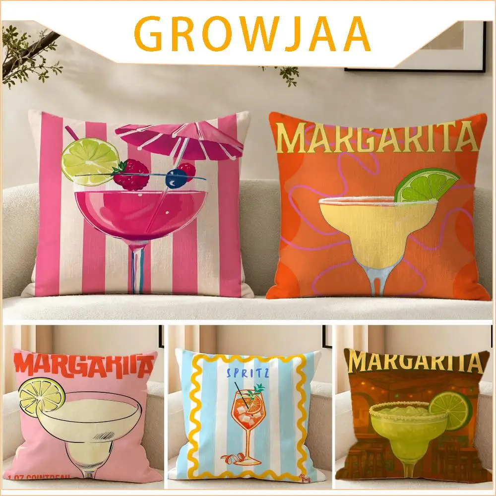 Art Margarita Cocktail Art Cushion Cover Pillow Short Plush fresh natural Cushion for Living Room Bedroom Sofa Home Decoration