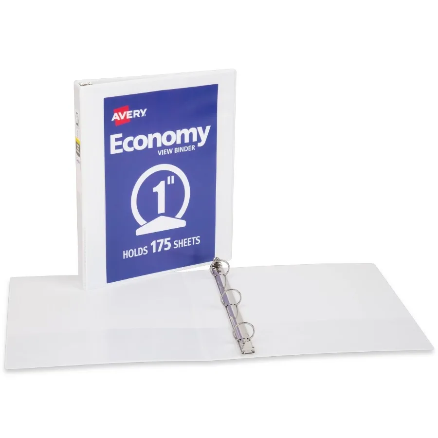 White Standard View 3 Ring Binder, 1