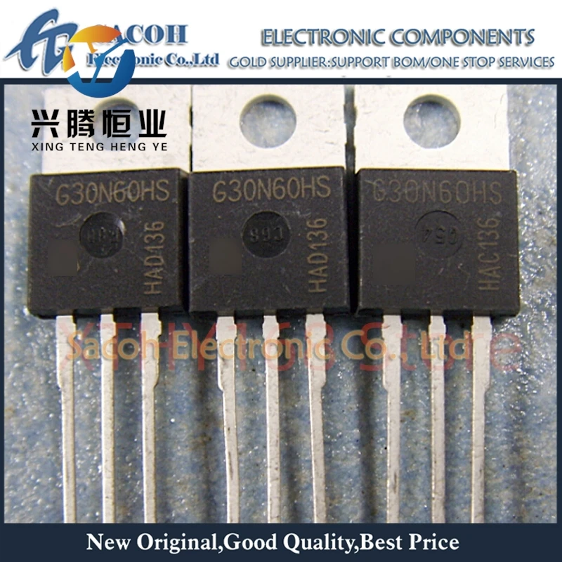 10Pcs SGP30N60HS G30N60HS or G30N60 TO-220 30A 600V Power IGBT Transistor