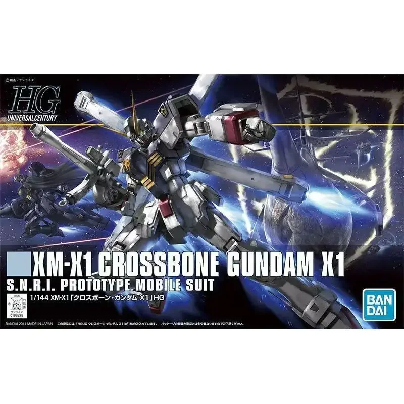 Genuine Bandai Gundam Model Garage Kit HGUC 1/144 Series XM-X1 CROSSBONE GUNDAM X1 Anime Collectible Action Figure Toys for Boys