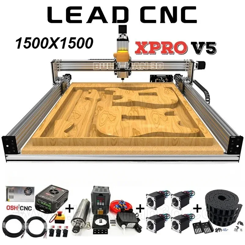 30% OFF Bulk Man 3D Silver 1500x1500 Lead CNC Router Machine Full Kit with CNC XPORO V5 GRBL Control For 4 Axis CNC Wood Router 